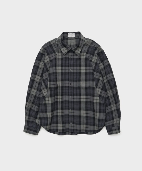 CONZ(コンズ)の「COMPACT FIT WOOL PANEL SHIRT(シャツ/ブラウス・メンズ・ダークグレー/チェック/ブラック・1/2/3)」の1枚目の写真