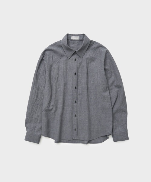 CONZ(コンズ)の「COMPACT FIT WOOL PANEL SHIRT(シャツ/ブラウス・メンズ・ダークグレー/チェック/ブラック・1/2/3)」の3枚目の写真