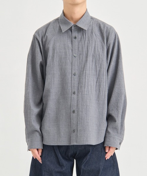 CONZ(コンズ)の「COMPACT FIT WOOL PANEL SHIRT(シャツ/ブラウス・メンズ・ダークグレー/チェック/ブラック・1/2/3)」の16枚目の写真