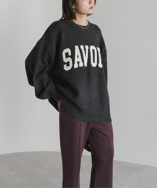 Bonjour Sagan（ボンジュールサガン）の「サガラ刺繍ニットプルオーバー（ニット/セーター・レディース・ライトベージュ/チャコールグレー/ライトグレー・FREE）」の5枚目の写真