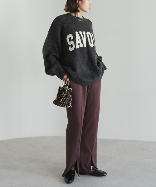 Bonjour Sagan（ボンジュールサガン）の「サガラ刺繍ニットプルオーバー（ニット/セーター・レディース・ライトベージュ/チャコールグレー/ライトグレー・FREE）」の6枚目の写真