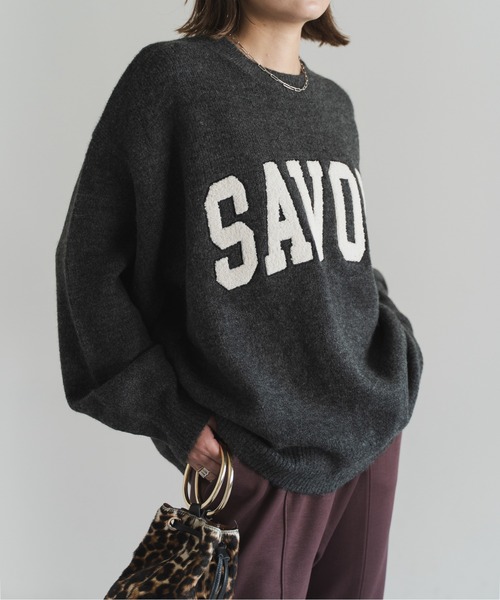 Bonjour Sagan（ボンジュールサガン）の「サガラ刺繍ニットプルオーバー（ニット/セーター・レディース・ライトベージュ/チャコールグレー/ライトグレー・FREE）」の7枚目の写真