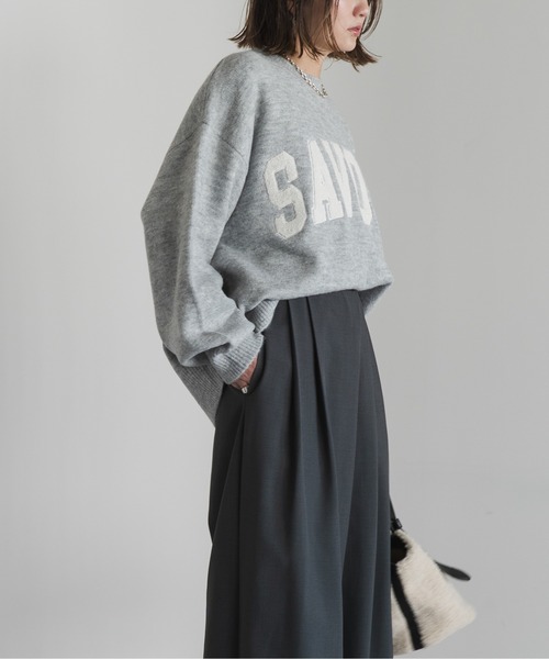 Bonjour Sagan（ボンジュールサガン）の「サガラ刺繍ニットプルオーバー（ニット/セーター・レディース・ライトベージュ/チャコールグレー/ライトグレー・FREE）」の14枚目の写真