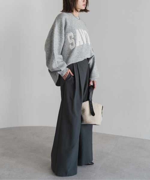 Bonjour Sagan（ボンジュールサガン）の「サガラ刺繍ニットプルオーバー（ニット/セーター・レディース・ライトベージュ/チャコールグレー/ライトグレー・FREE）」の18枚目の写真