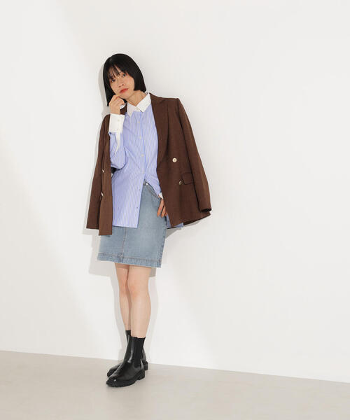 N.（N. Natural Beauty Basic）（エヌエヌナチュラルビューティーベーシック）の「【PS/低身長サイズ】デニムスカート（スカート・レディース・ライトブルー/ネイビー・MEDIUM/P/S）」の6枚目の写真