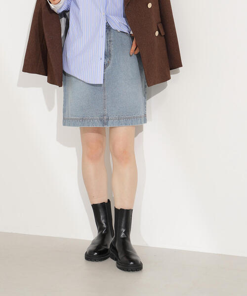 N.(N. Natural Beauty Basic)(エヌエヌナチュラルビューティーベーシック)の「【PS/低身長サイズ】デニムスカート(スカート・レディース・ライトブルー/ネイビー・MEDIUM/P/S)」の2枚目の写真