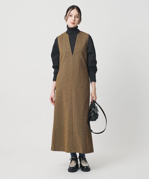 BEAUTY&YOUTH UNITED ARROWS(ビューティーアンドユースユナイテッドアローズ)の「ポリエステルツイードライク ジャンパースカート(ジャンパースカート・レディース・ダークグレー/ブラック/モカ・M/S/XS)」の5枚目の写真