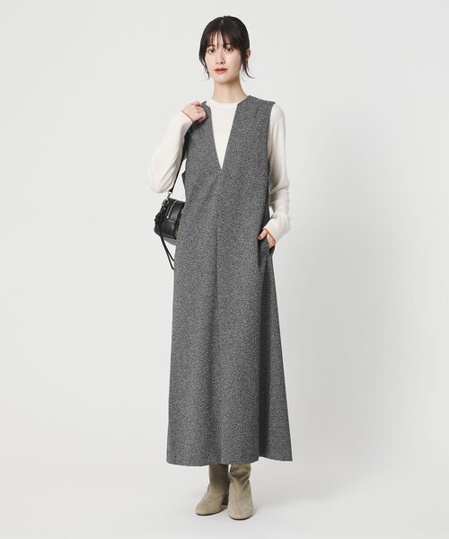 BEAUTY&YOUTH UNITED ARROWS(ビューティーアンドユースユナイテッドアローズ)の「ポリエステルツイードライク ジャンパースカート(ジャンパースカート・レディース・ダークグレー/ブラック/モカ・M/S/XS)」の10枚目の写真