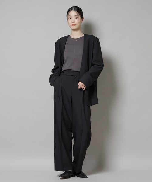 NANO universe(ナノユニバース)の「吸湿発熱クルーネックロングスリーブTシャツ(Tシャツ/カットソー・レディース・グレー/ホワイト/ブラック・FREE)」の9枚目の写真