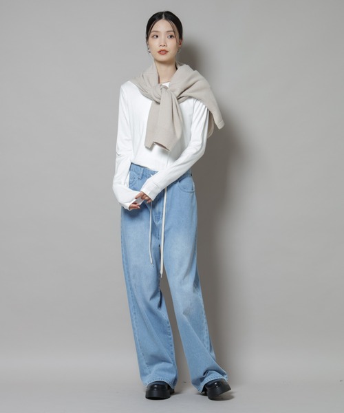 NANO universe(ナノユニバース)の「吸湿発熱クルーネックロングスリーブTシャツ(Tシャツ/カットソー・レディース・グレー/ホワイト/ブラック・FREE)」の20枚目の写真