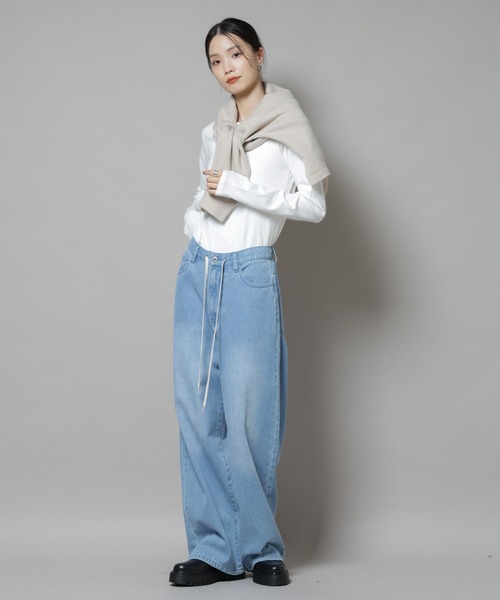 NANO universe(ナノユニバース)の「吸湿発熱クルーネックロングスリーブTシャツ(Tシャツ/カットソー・レディース・グレー/ホワイト/ブラック・FREE)」の18枚目の写真