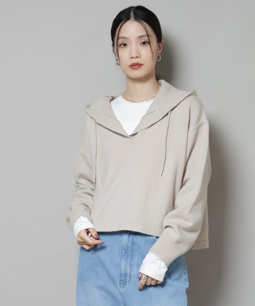 NANO universe(ナノユニバース)の「吸湿発熱クルーネックロングスリーブTシャツ(Tシャツ/カットソー・レディース・グレー/ホワイト/ブラック・FREE)」の14枚目の写真