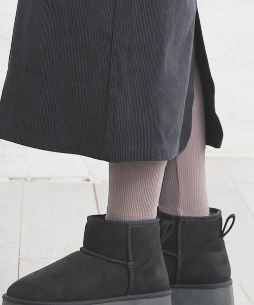 Honeys(ハニーズ)の「【ハニぽか・静電気軽減加工・吸湿発熱・保温】あったか発熱レギンス(レギンス/スパッツ・レディース・スミクロ/ブラック・S/M/LL/L)」の7枚目の写真