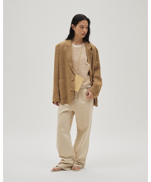 TODAYFUL（トゥデイフル）の「Boyfriend Linen Jacket（テーラードジャケット・レディース・キナリ/ブラック/ベージュ・36inch/38inch）」の4枚目の写真