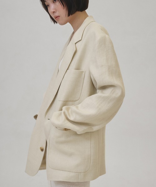 TODAYFUL（トゥデイフル）の「Boyfriend Linen Jacket（テーラードジャケット・レディース・キナリ/ブラック/ベージュ・36inch/38inch）」の16枚目の写真