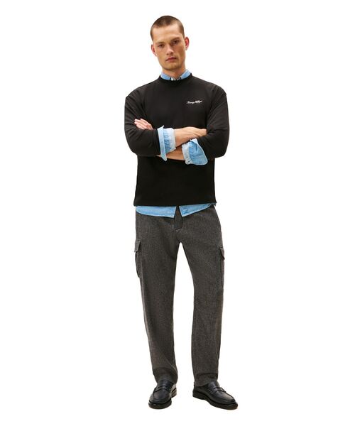 TOMMY HILFIGER(トミーヒルフィガー)の「【オンライン限定】裏毛スモールロゴスウェット(スウェット・メンズ・ブラック/グリーン/ホワイト・MEDIUM/X-LARGE/LARGE/SMALL)」の5枚目の写真