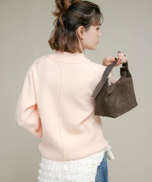 URBAN RESEARCH Sonny Label(アーバンリサーチサニーレーベル)の「モックネックスウェットライクニットプルオーバー(ニット/セーター・レディース・グレー/チャコールグレー/ライトピンク・FREE)」の3枚目の写真