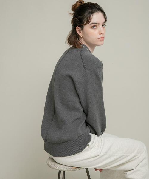 URBAN RESEARCH Sonny Label(アーバンリサーチサニーレーベル)の「モックネックスウェットライクニットプルオーバー(ニット/セーター・レディース・グレー/チャコールグレー/ライトピンク・FREE)」の15枚目の写真