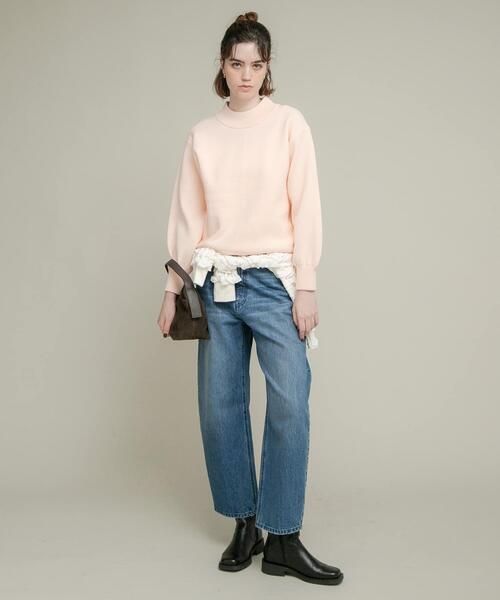 URBAN RESEARCH Sonny Label(アーバンリサーチサニーレーベル)の「モックネックスウェットライクニットプルオーバー(ニット/セーター・レディース・グレー/チャコールグレー/ライトピンク・FREE)」の6枚目の写真