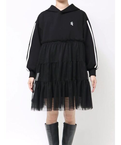 CALNAMUR(カルナムール)の「2WAYチュールオーバースウェットワンピース(ワンピース・レディース・ブラック/グレー・FREE)」の15枚目の写真