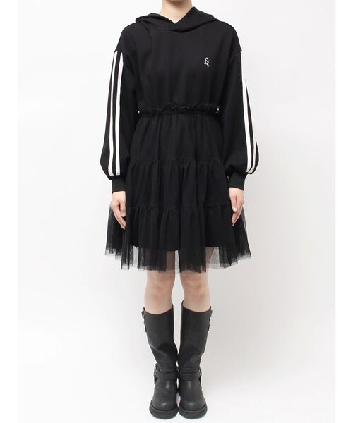 CALNAMUR(カルナムール)の「2WAYチュールオーバースウェットワンピース(ワンピース・レディース・ブラック/グレー・FREE)」の14枚目の写真