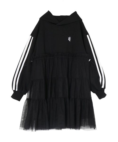 CALNAMUR(カルナムール)の「2WAYチュールオーバースウェットワンピース(ワンピース・レディース・ブラック/グレー・FREE)」の10枚目の写真