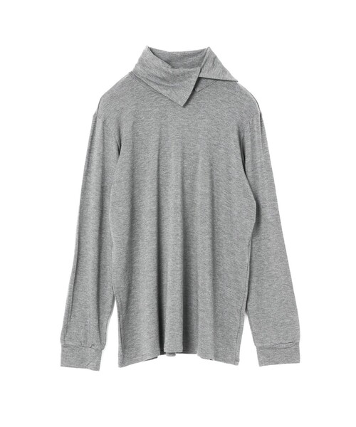 mizuiroind（ミズイロインド）の「mizuiro ind アシンメトリーシャツプルオーバー（Tシャツ/カットソー・レディース・オフホワイト/グレー/チャコールグレー/ブラック/ベージュ/ネイビー・FREE）」の4枚目の写真