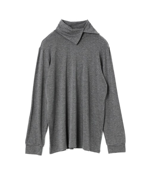 mizuiroind（ミズイロインド）の「mizuiro ind アシンメトリーシャツプルオーバー（Tシャツ/カットソー・レディース・オフホワイト/グレー/チャコールグレー/ブラック/ベージュ/ネイビー・FREE）」の7枚目の写真