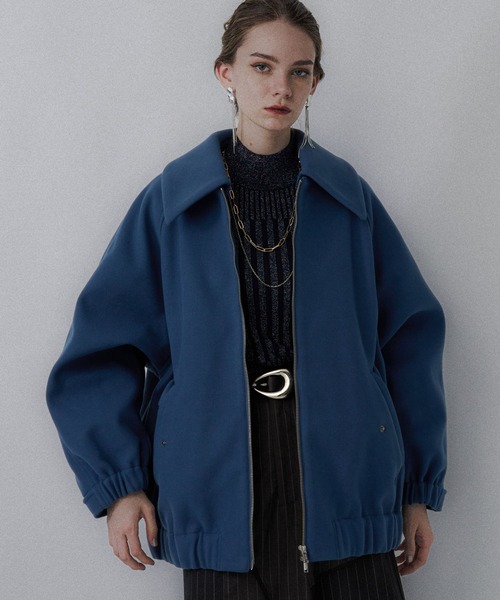 HARE（ハレ）の「ウーリーテックエリ2WAYミドルブルゾン(HARE)（ブルゾン・レディース・ブルー/ボルドー/ブラック・FREE）」の2枚目の写真