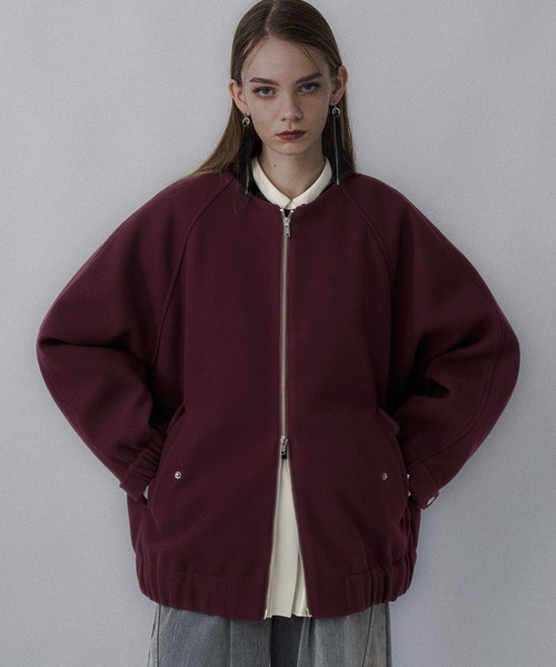 HARE（ハレ）の「ウーリーテックエリ2WAYミドルブルゾン(HARE)（ブルゾン・レディース・ブルー/ボルドー/ブラック・FREE）」の3枚目の写真