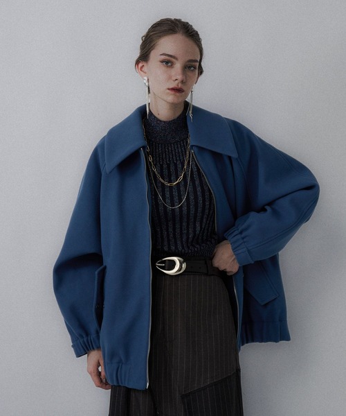 HARE（ハレ）の「ウーリーテックエリ2WAYミドルブルゾン(HARE)（ブルゾン・レディース・ブルー/ボルドー/ブラック・FREE）」の17枚目の写真