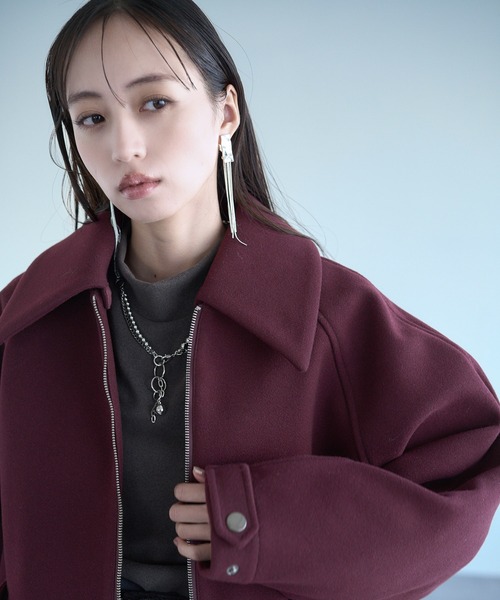セール】ウーリーテックエリ2WAYミドルブルゾン(HARE)（ブルゾン