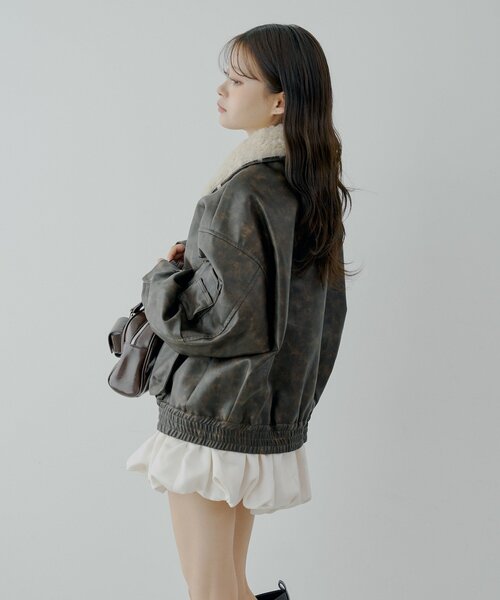 Chico（チコ）の「ミリタリーレザージャケット/ファー取外し可能