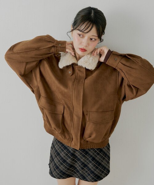 ミリタリーレザージャケット/ファー取外し可能（その他アウター