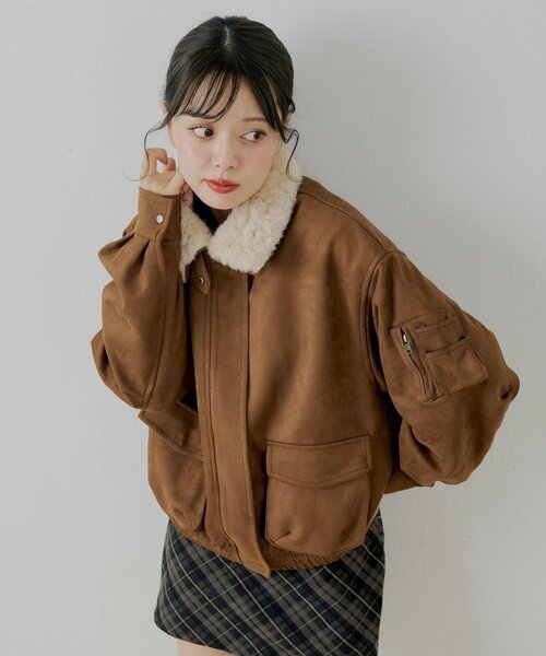 ミリタリーレザージャケット/ファー取外し可能（その他アウター