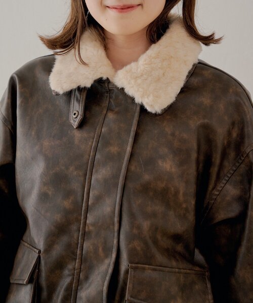ミリタリーレザージャケット/ファー取外し可能（その他アウター
