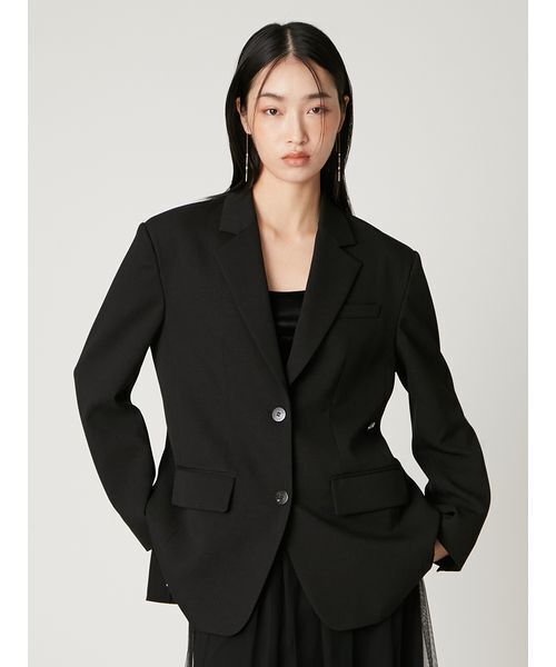 FRAY I.D(フレイアイディー)の「2wayビッグジャケット(テーラードジャケット・レディース・チェック/マルチ/ブラック・0/1)」の4枚目の写真