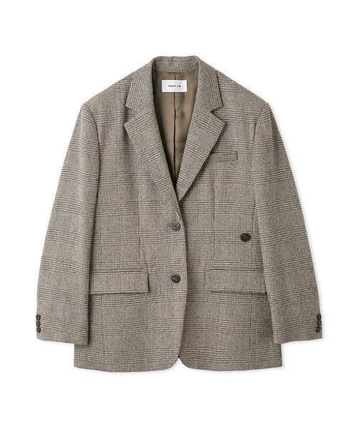 FRAY I.D(フレイアイディー)の「2wayビッグジャケット(テーラードジャケット・レディース・チェック/マルチ/ブラック・0/1)」の18枚目の写真