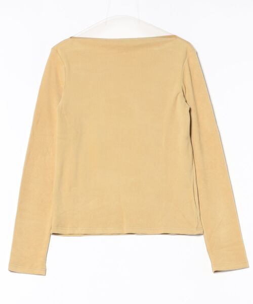 STYLEBLOCK(スタイルブロック)の「マットベロアボートネックプルオーバー(Tシャツ/カットソー・レディース・イエロー/ブラウン/グレイッシュベージュ/ブラック・M)」の1枚目の写真