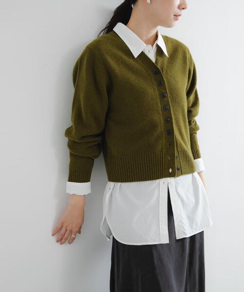 URBAN RESEARCH（アーバンリサーチ）の「ダブルボタンコットンヴィスコースシャツ（シャツ/ブラウス・レディース・ブルー系その他/ブラック/オフホワイト・FREE）」の7枚目の写真