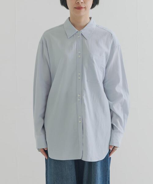 URBAN RESEARCH（アーバンリサーチ）の「ダブルボタンコットンヴィスコースシャツ（シャツ/ブラウス・レディース・ブルー系その他/ブラック/オフホワイト・FREE）」の13枚目の写真