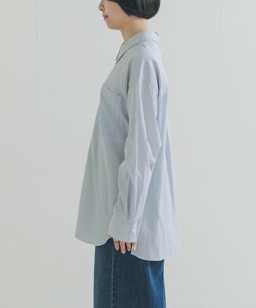URBAN RESEARCH（アーバンリサーチ）の「ダブルボタンコットンヴィスコースシャツ（シャツ/ブラウス・レディース・ブルー系その他/ブラック/オフホワイト・FREE）」の14枚目の写真