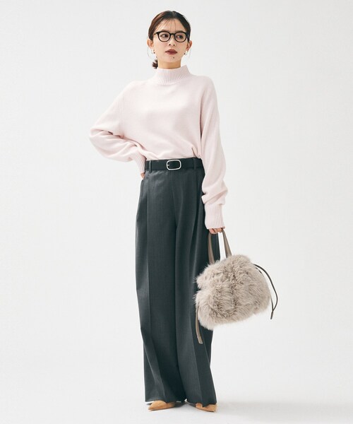 UNTITLED（アンタイトル）の「【8色展開/洗える】ウールカシミヤ ハイネックニット（ニット/セーター・レディース・オフホワイト/ナチュラル/ブラウン系その他/サックスブルー/グレー系3/ピンク/ブラウン系4/ライトパープル・00/02/04/44/48）」の12枚目の写真