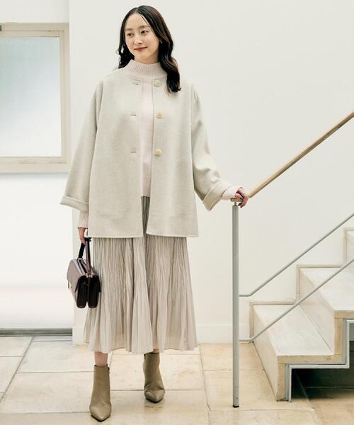 UNTITLED（アンタイトル）の「【8色展開/洗える】ウールカシミヤ ハイネックニット（ニット/セーター・レディース・オフホワイト/ナチュラル/ブラウン系その他/サックスブルー/グレー系3/ピンク/ブラウン系4/ライトパープル・00/02/04/44/48）」の14枚目の写真