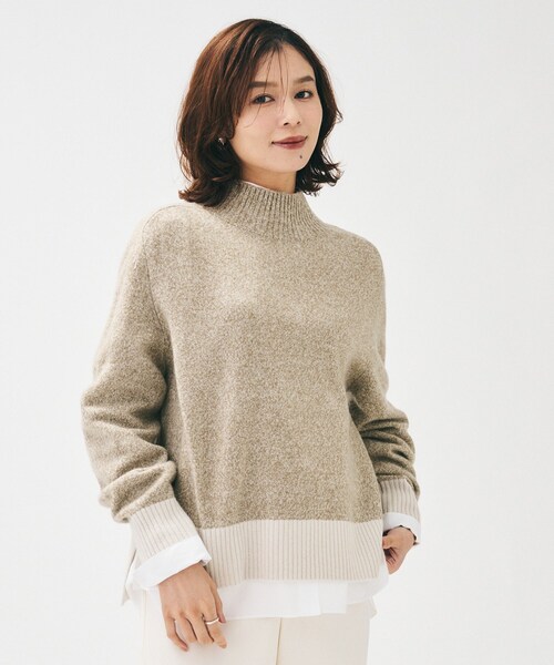 45R ハイネック　ニット セール】【8色展開/洗える】ウールカシミヤ ハイネックニット（ニット