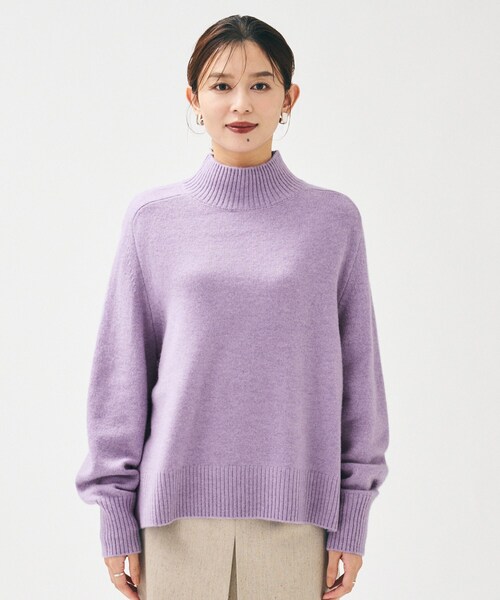 45R ハイネック　ニット セール】【8色展開/洗える】ウールカシミヤ ハイネックニット（ニット