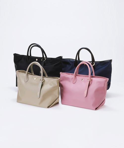 Breath TOPKAPI（ブレストプカピ）の「【Breath TOPKAPI】ナイロン レザーハンドル シンプル ミニ トートバッグ / 軽量（トートバッグ・レディース・ブラック/グレー×ピンク/ネイビー/グレイッシュベージュ・FREE）」の15枚目の写真