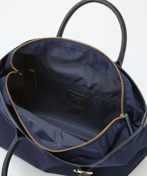 Breath TOPKAPI（ブレストプカピ）の「【Breath TOPKAPI】ナイロン レザーハンドル シンプル ミニ トートバッグ / 軽量（トートバッグ・レディース・ブラック/グレー×ピンク/ネイビー/グレイッシュベージュ・FREE）」の21枚目の写真