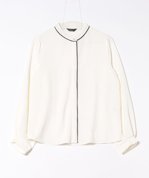 INTERPLANET（インタープラネット）の「【UV・接触冷感】ポーラ配色ゴールドピンブラウス（シャツ/ブラウス・レディース・ブラック/ベージュ/オフホワイト・FREE）」の5枚目の写真