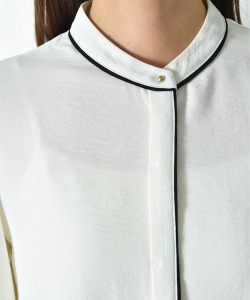 INTERPLANET（インタープラネット）の「【UV・接触冷感】ポーラ配色ゴールドピンブラウス（シャツ/ブラウス・レディース・ブラック/ベージュ/オフホワイト・FREE）」の22枚目の写真